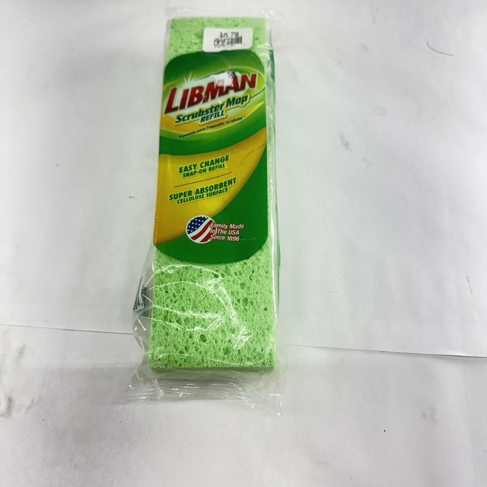 Libman Scrubster Mop Refill Easy Change Snap On Refill #03105 New